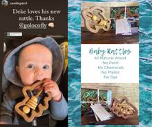 Load image into Gallery viewer, Baby Toy Handmade Wooden Rattle Fish and Turtle