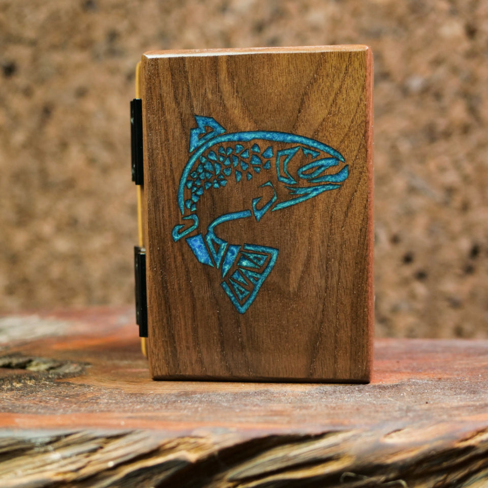 Wooden Fly Box, Fly Box made in Beaufort South Carolina, Fly fishing store in Beaufort, Trout Fly Box, Beaufort Fishing guide, Fly fishing guide in Beaufort, Fishing Charters in Beaufort, fly fishing made in Beaufort