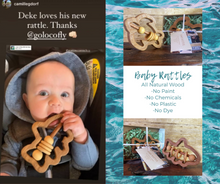 Load image into Gallery viewer, Baby Toy Handmade Wooden Rattle Fish and Turtle
