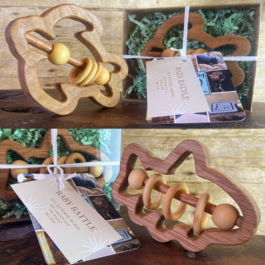 Baby Toy Handmade Wooden Rattle Fish and Turtle – LoCo Fly Shop