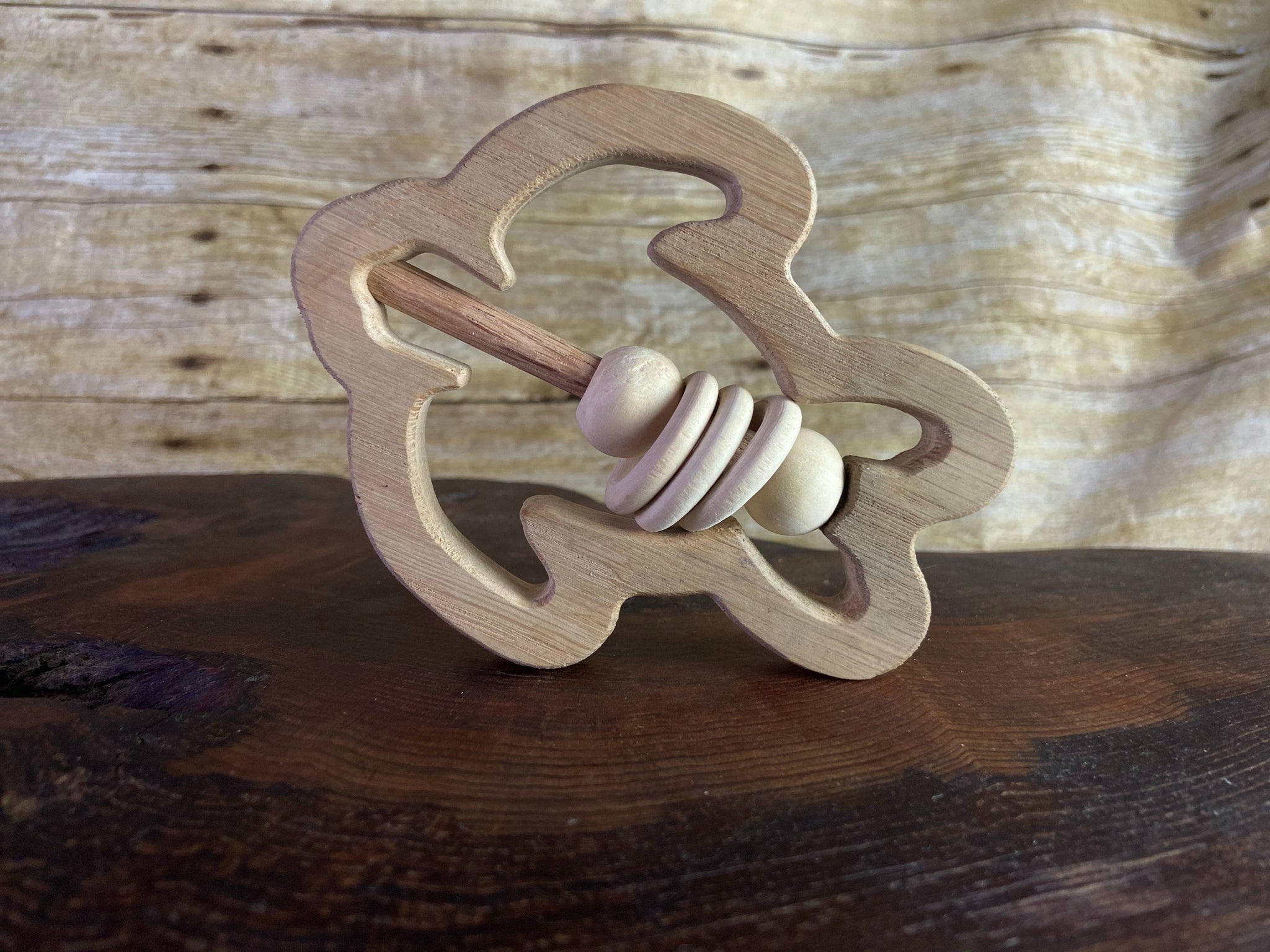 Baby Toy Handmade Wooden Rattle Fish and Turtle – LoCo Fly Shop