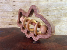 Load image into Gallery viewer, Baby Toy Handmade Wooden Rattle Fish and Turtle
